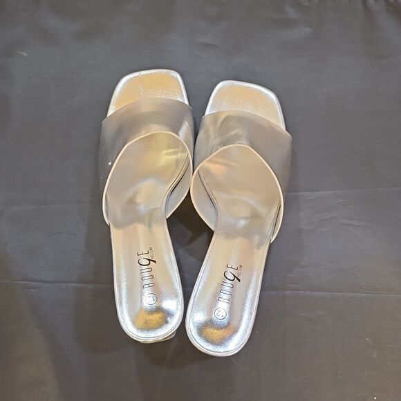 BRAND NEW ROUGE HELIUM CLEAR BLOCK-HEEL SLIP-ON SQUARE TOE SANDAL - Picture 5 of 16